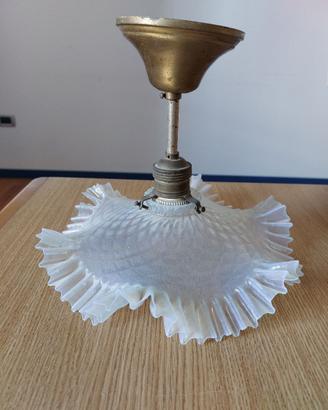 Lampadario a fazzoletto in vetro colorato vintage