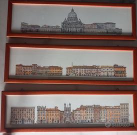 3 stampe artistiche di Roma