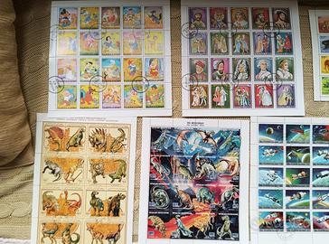 lotto foglietti 750 francobolli diversi differenti