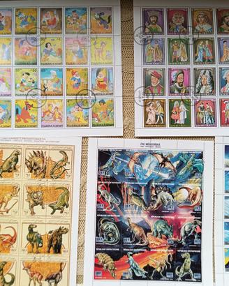 lotto foglietti 750 francobolli diversi differenti