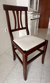 Set 4 Sedie da Cucina / Sala in Legno con Seduta
