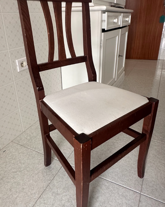 Set 4 Sedie da Cucina / Sala in Legno con Seduta