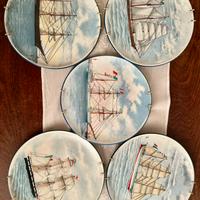 Lotto 5 piatti della setie velieri di Camogli