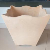 cestino getta carte in legno grezzo per bricolage 