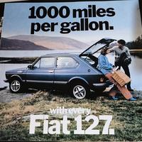 Depliant Fiat 127 sport e Fiat 500 cabrio usa