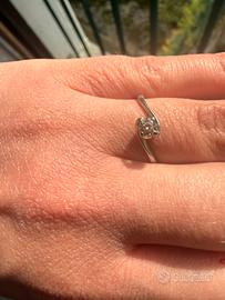 Anelli oro bianco con diamanti veri 18 k- 7gr tot