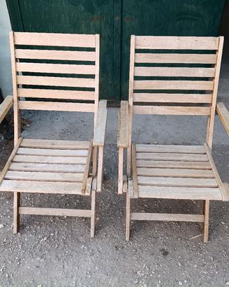 Coppia di sedie chiudibili in legno