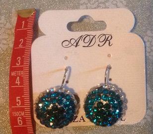 Coppia orecchini bigiottera pendenti con strass