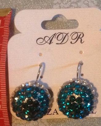 Coppia orecchini bigiottera pendenti con strass
