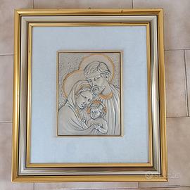 Quadro sacra famiglia in argento 925