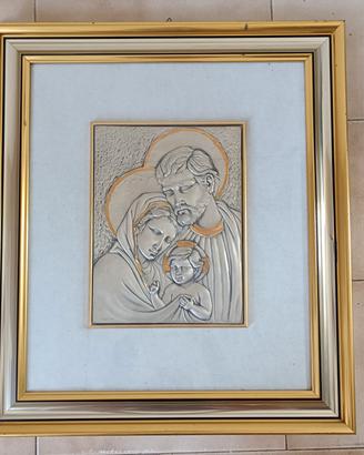 Quadro sacra famiglia in argento 925
