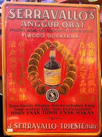 Insegna Tabella Metallo Pubblicitaria Serravallo's