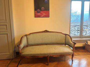 Divano in legno noce Luigi XV