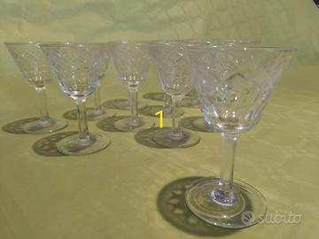 Calici lavorati vintage anni 60 in cristallo