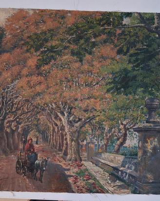 DIPINTO AD OLIO SU TELA PAESAGGIO FINE 800