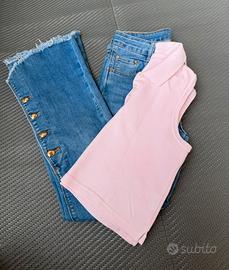 Set jeans piu top tg S/M