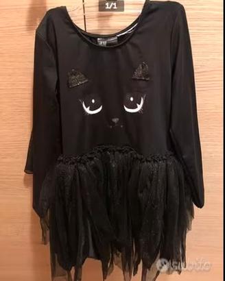 Costume carnevale halloween gatto nero bimba