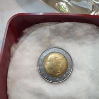 monetr bimetallicheda 500 lire centenario B.d'Ital