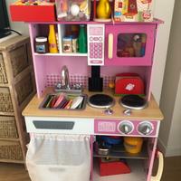 Cucina kidkraft rosa tenuta molto bene e accessori
