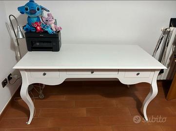 Scrivania in legno bianca Shabby