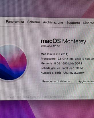 Mac Mini late 2014 2,6 ghz - 1 terabyte SSD