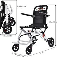 Sedia a rotelle pieghevole, 8,2 kg, portata 100kg