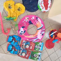 Giochi set mare. Braccioli, maschera secchielli 