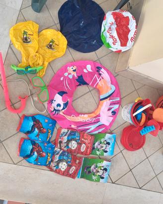 Giochi set mare. Braccioli, maschera secchielli 