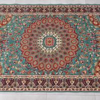 Tappeto con frange verde stile orientale 220x137cm