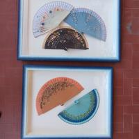 Quadri con ventagli decorativi da esposizione