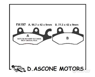 PASTIGLIE SFAC KYMCO DINK ANT. 50/125/150/200