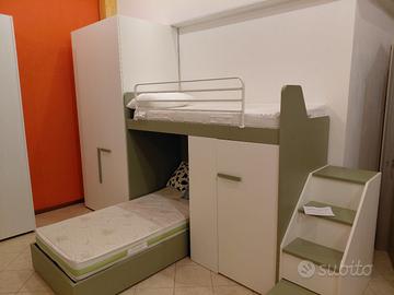 cameretta a soppalco due letti