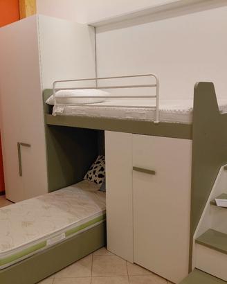cameretta a soppalco due letti