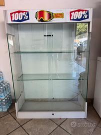 VETRINA ESPOSITIVA VETRO E LEGNO TRE RIPIANI