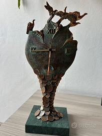 Scultura orologio in bronzo - Gilberk Kruft