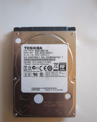 Toshiba 1TB hard disk 2.5 portatile