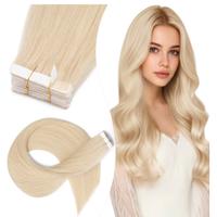 25cm Extension Capelli Veri Biondo Platino