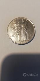 . moneta Rep. Italiana l.ire 100 usate