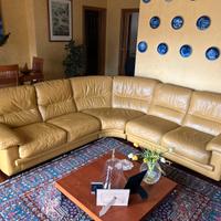Divano angolare in vera pelle