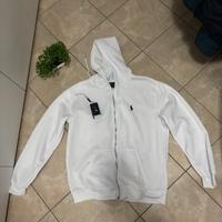 felpa ralph lauren bianca con cerniera