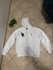 felpa ralph lauren bianca con cerniera