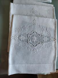 asciugamano in lino ricamati a mano 