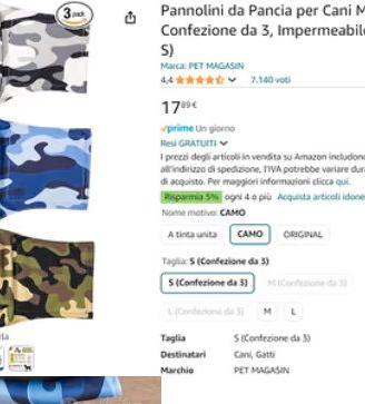 Pannolini da pancia cane maschio