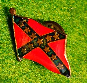 Spilla smaltata bandiera confederata   1950