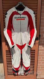 Tuta moto uomo in pelle Clover intera