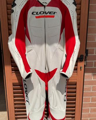Tuta moto uomo in pelle Clover intera