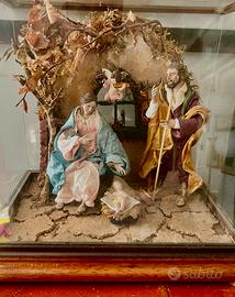 Presepe artigianale in teca