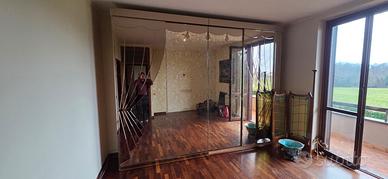 Grande armadio specchiato con specchi anticati