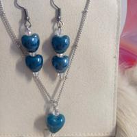 Parure set collana e orecchini con cuore
