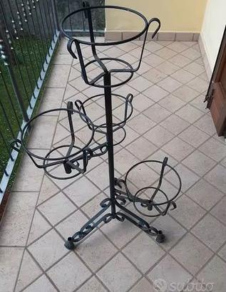 Fioriera - portavasi a piantana con rotelle